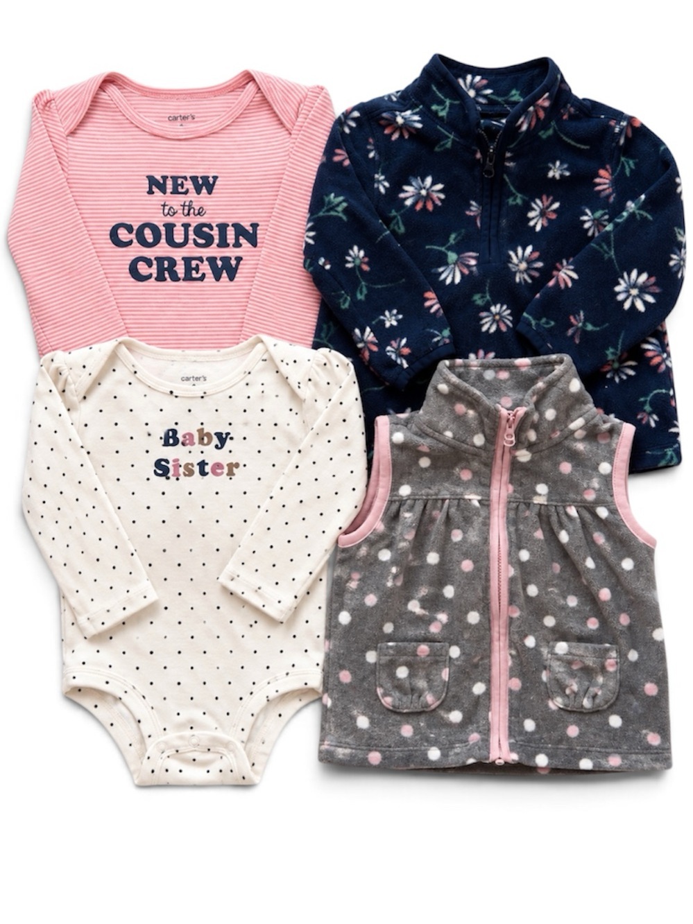 Baby Girl Clothes Lot 12M Fleece sweatshirt Fleece Vest Bodysuits Floral Outfit